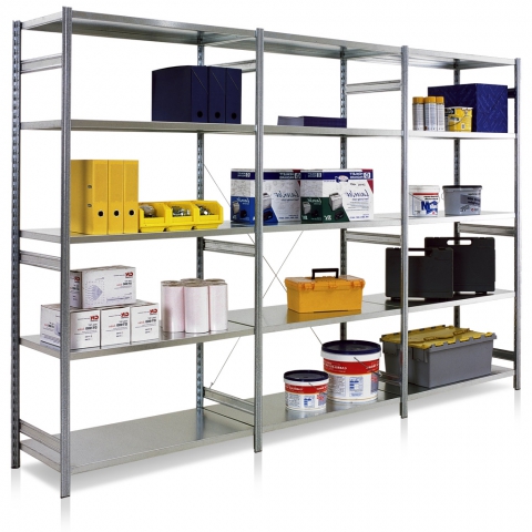 Rayonnage tôlé pour produits gras 129Kg/tab Mobilier de rangment rayonnage industriel