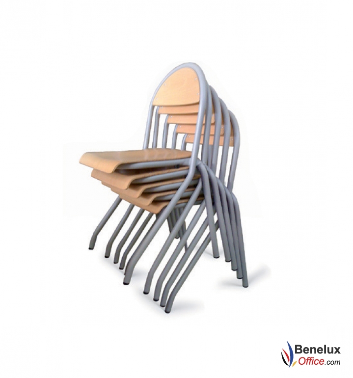 Chaise scolaire appui sur table, empilable